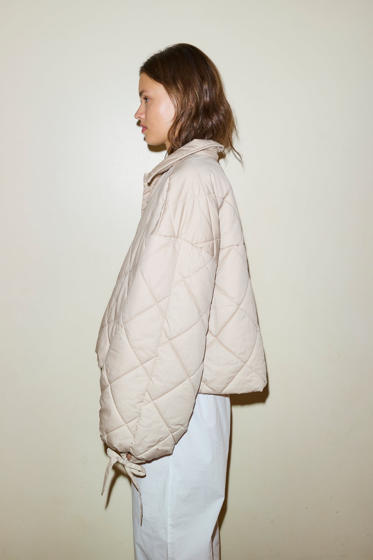 Collared Quilt Coat - Fawn