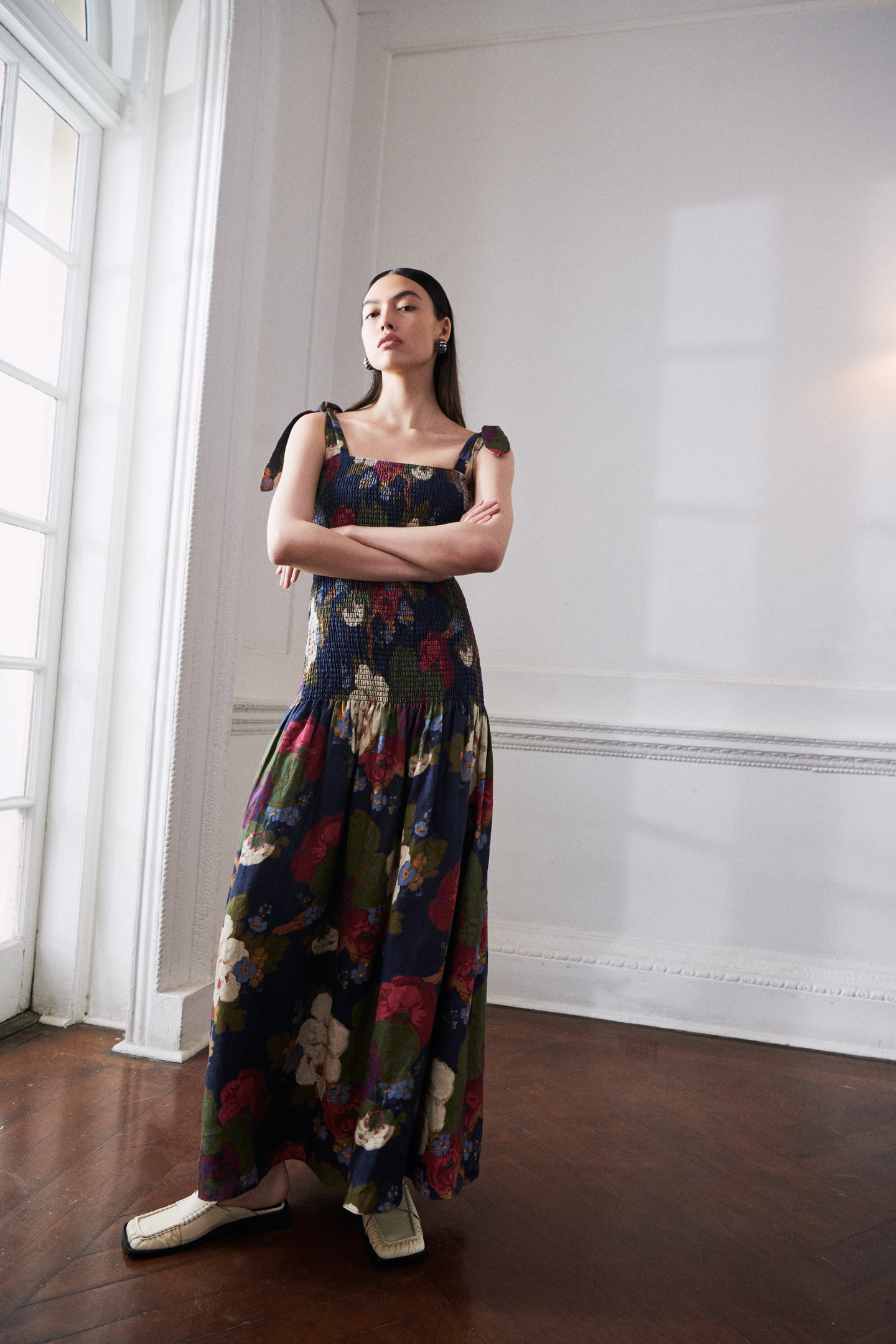 Francesca Shirred Maxi Dress- Merce Garcia Print