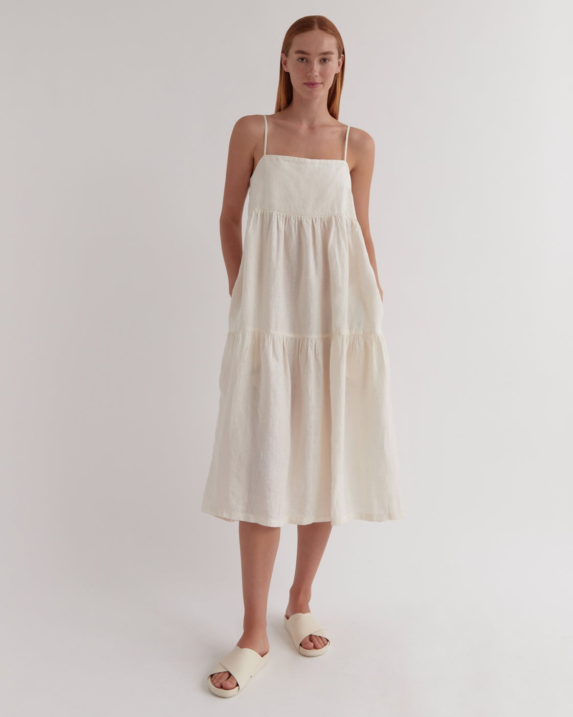 Willow Linen Dress- Vanilla