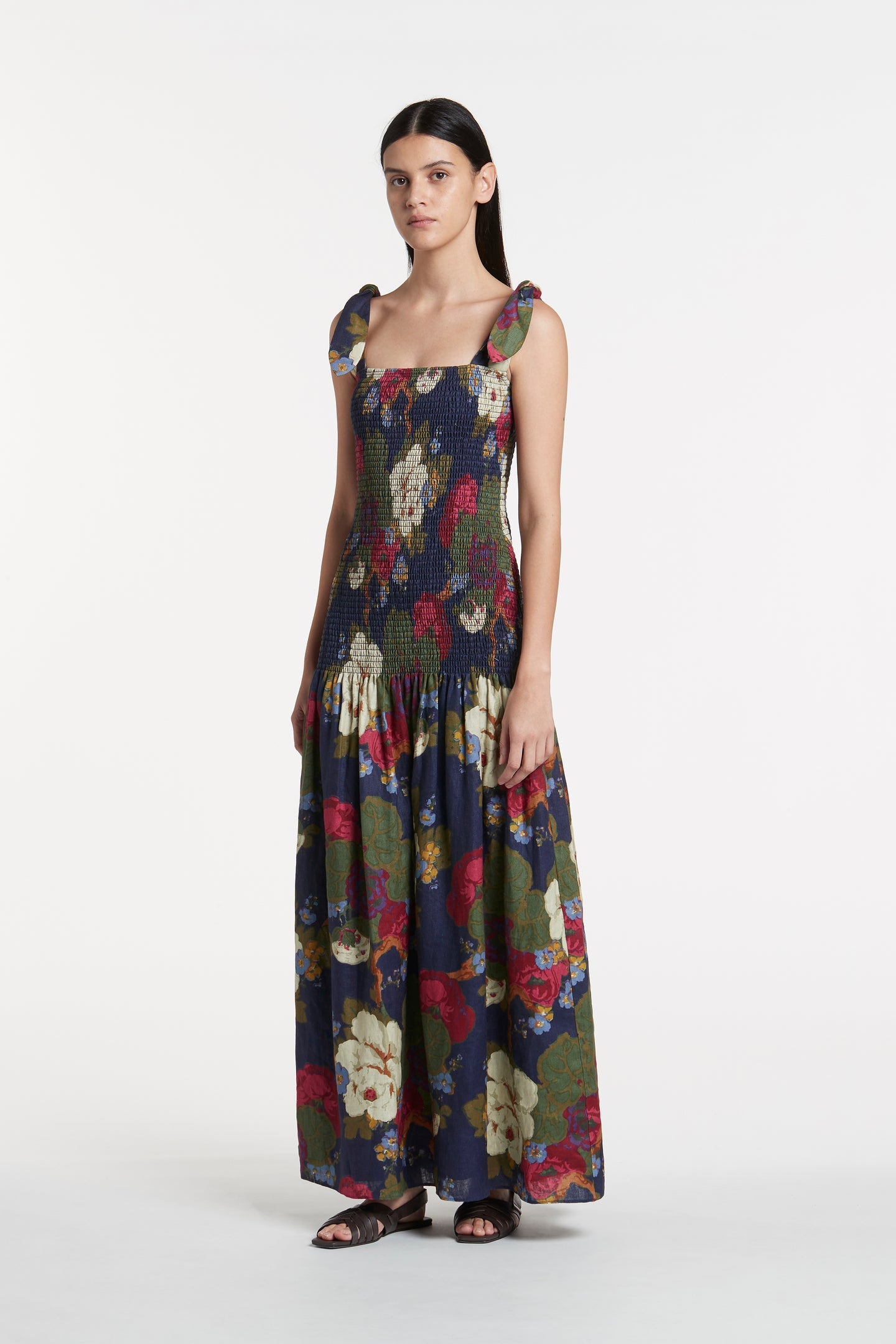 Francesca Shirred Maxi Dress- Merce Garcia Print