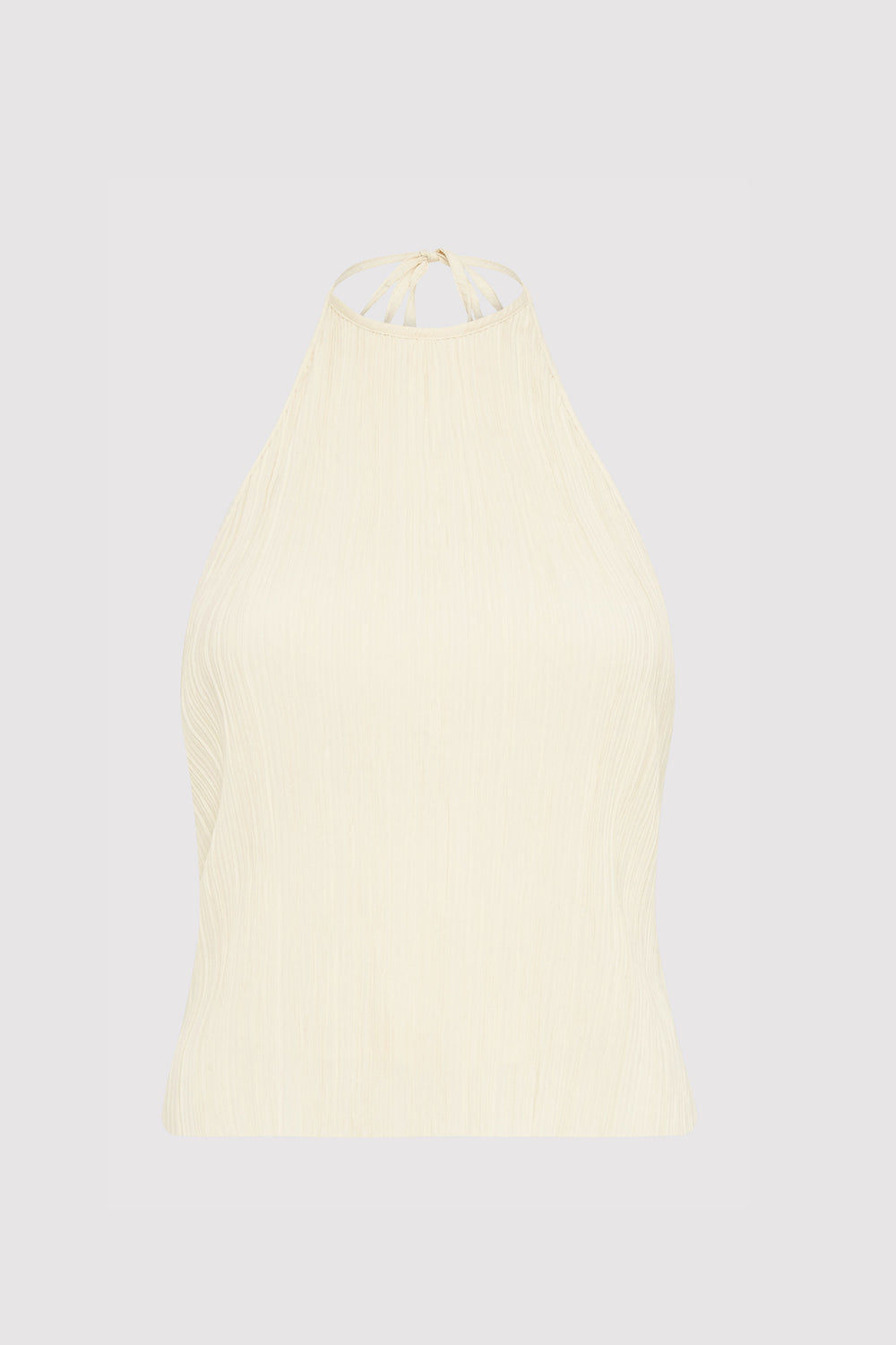 Pleated Halter Top- Oyster