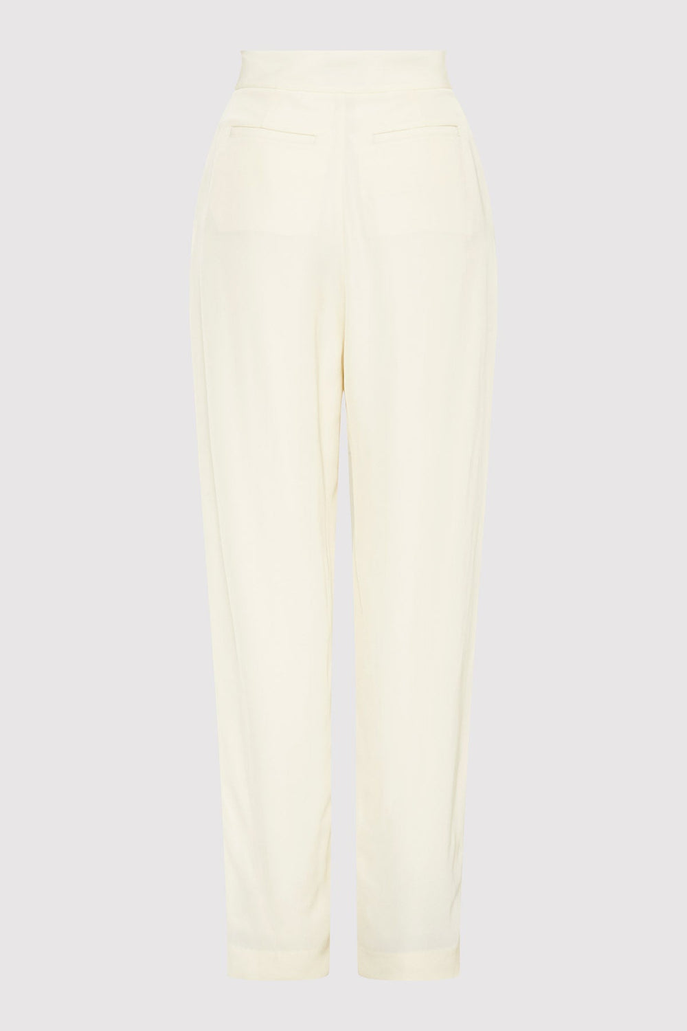High Waist Pleated Pants- Cool White
