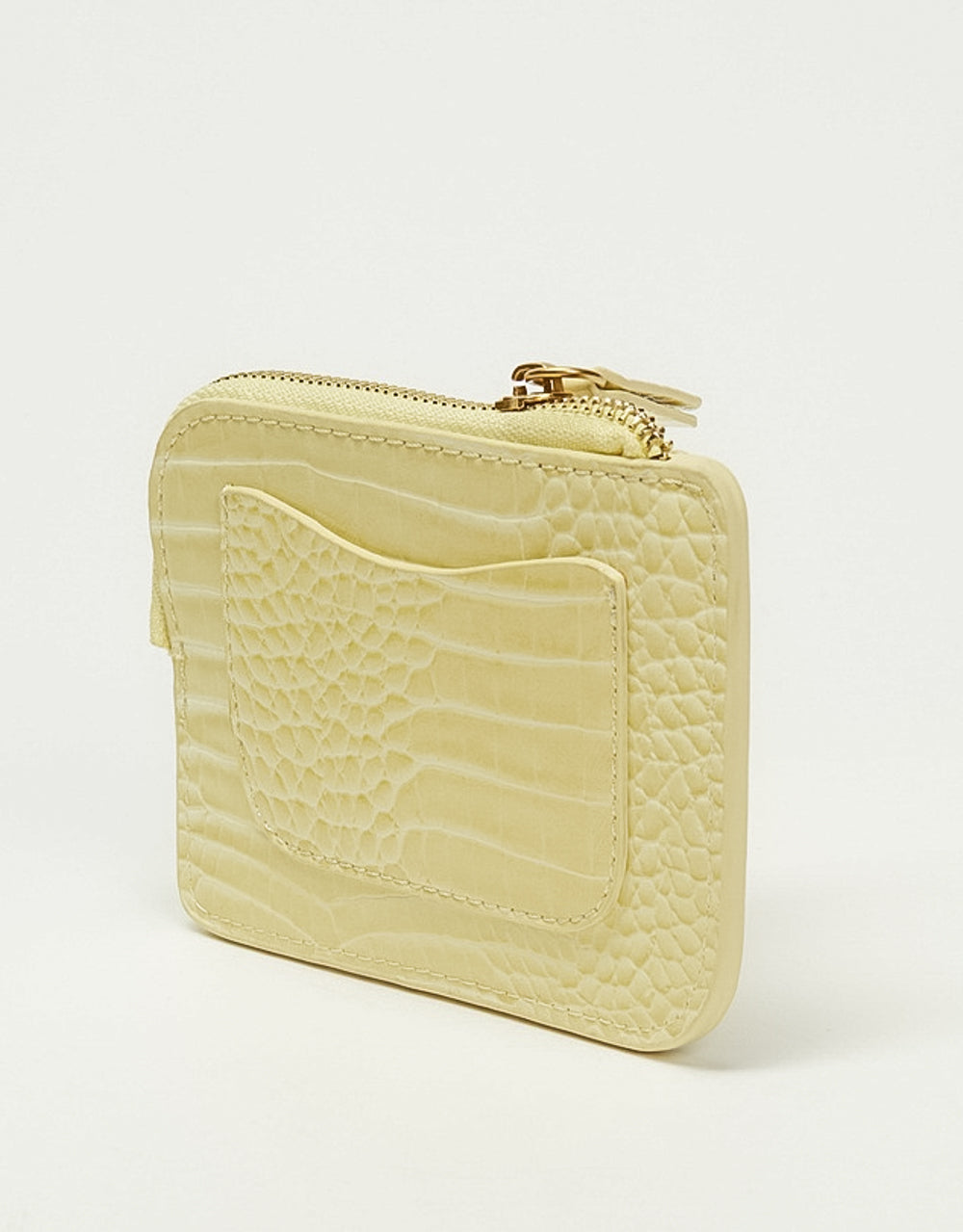 Curva Small Zip Pouch- Baby Yellow Croc
