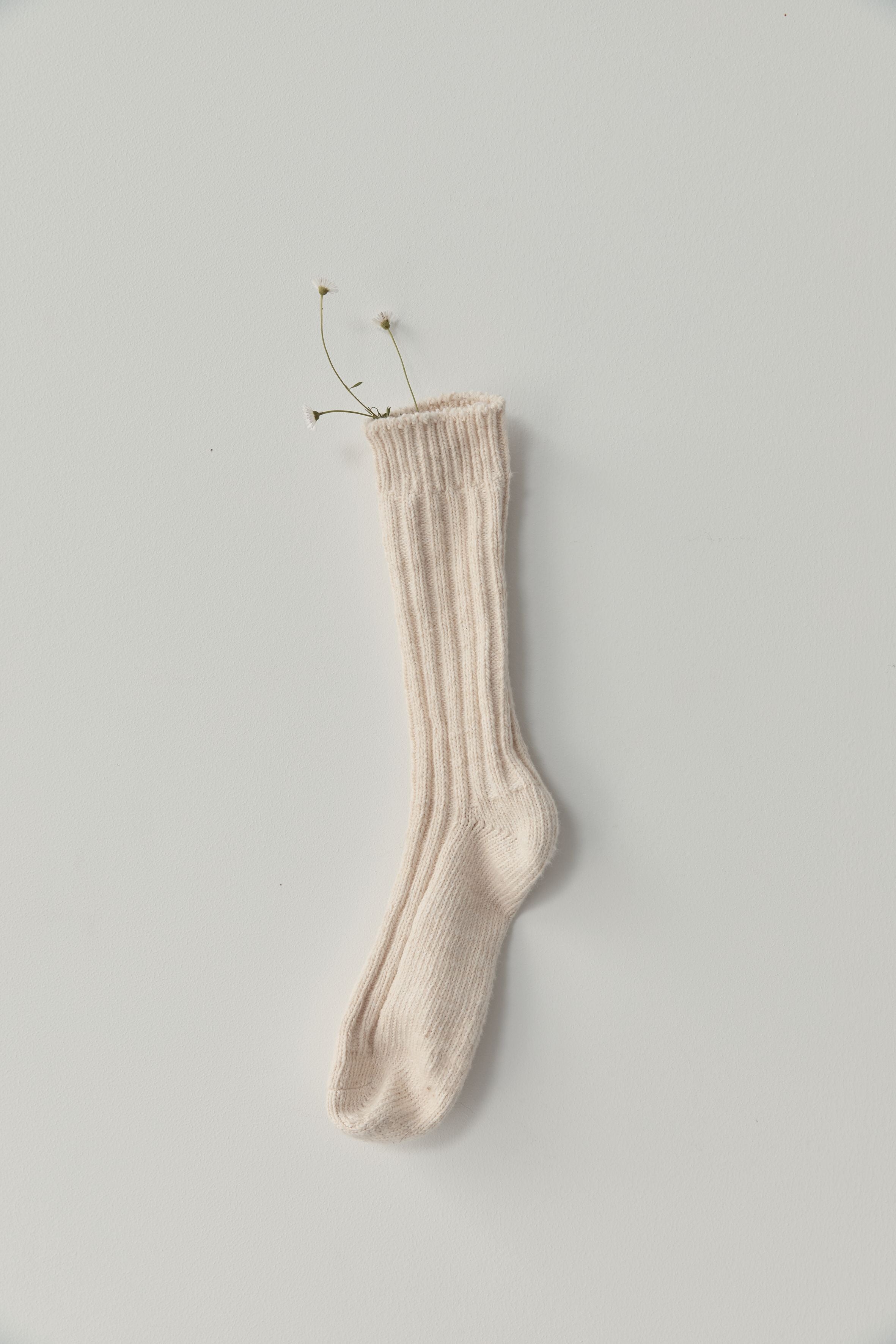 The Woven Sock- Cream